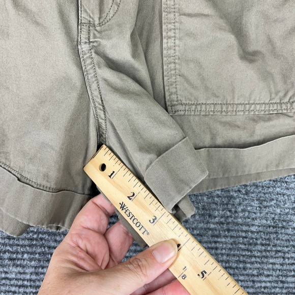 Abercrombie Fitch Shorts Womens S Khaki Utility Cargo High Waist Neutral Minimal - Picture 8 of 10